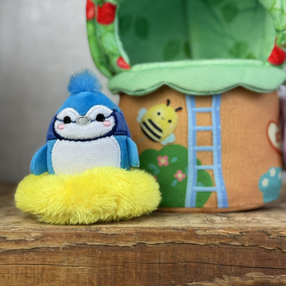 Squishmallow Squishville - Tiptop Treehouse Play Set - Babs The Bluejay 2” Tiny
