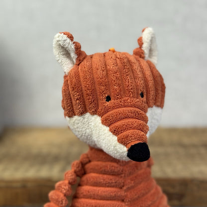 Jellycat Baby Cordy Roy Fox Soft Toy Beanie - Red Fox Corduroy Plush Beanie 12"
