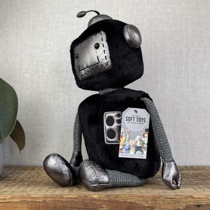 Jellycat Big JellyBot - Black Robot Beanie Soft Rare & Retired Larger Size 16”