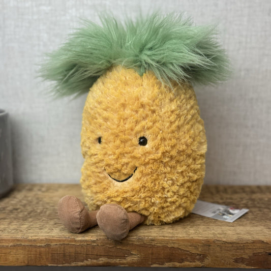 Jellyc Amuseable Pineapple - Medium Pineapple Beanie Plush Fluffy 12"