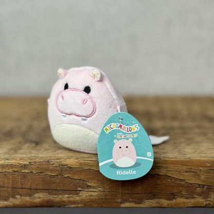Squishmallow Micromallow With Tag - Ridelle Pink Hippo Soft Toy Squish New 3"