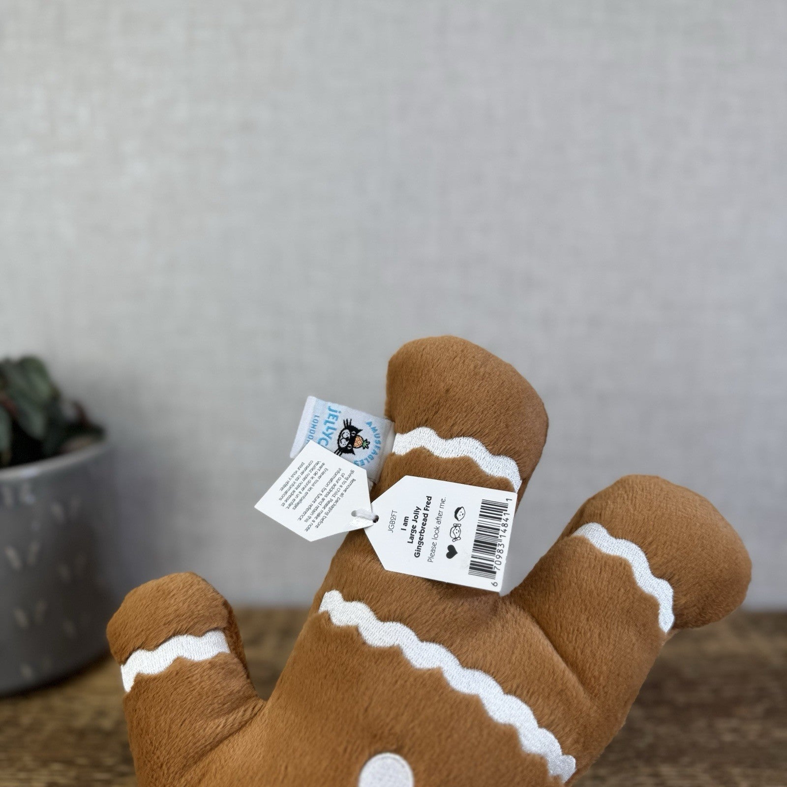 Jellycat Large Jolly Gingerbread Fred - New With Tags Gingerbread Soft Toy 12"