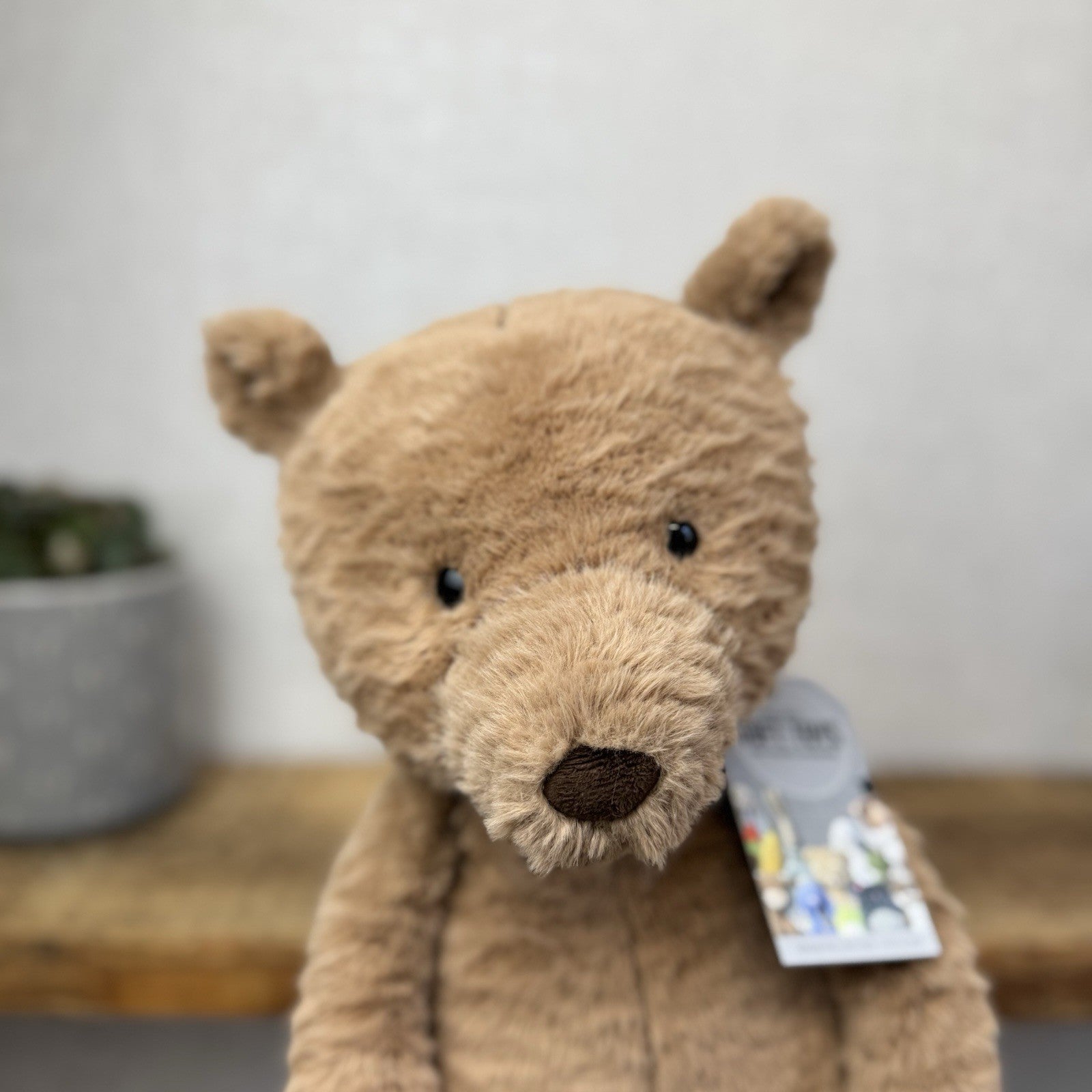 Jellycat Large Cocoa Bear - Big Brown Textured Bear Beanie Retired Large 17"