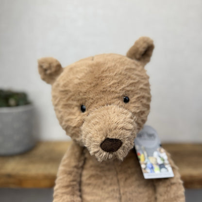 Jellycat Large Cocoa Bear - Big Brown Textured Bear Beanie Retired Large 17"