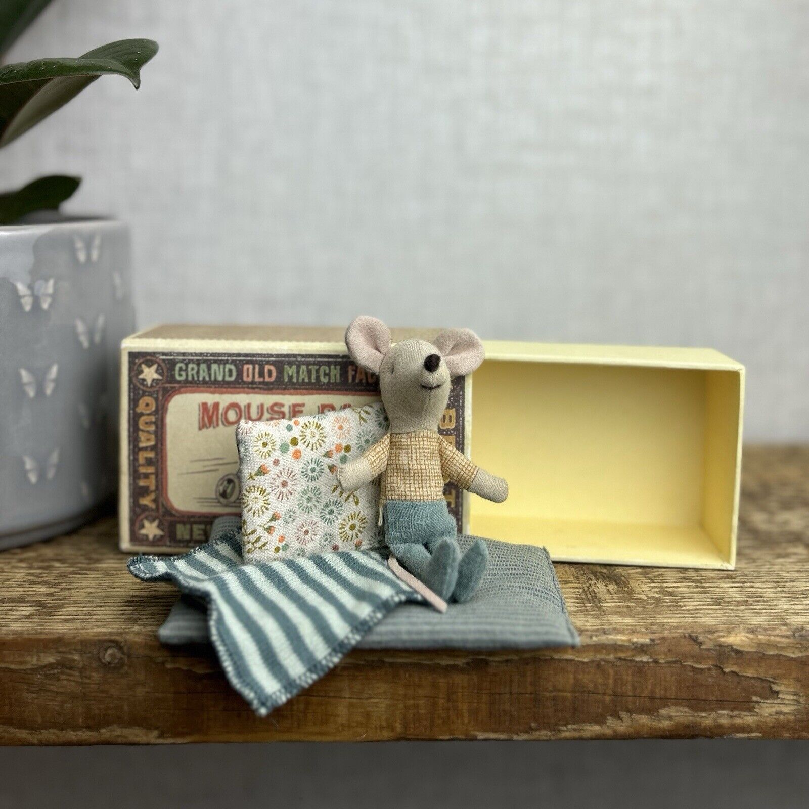 Maileg Little Brother Mouse In A Box - Yellow Body Mouse Little - Retired 2018