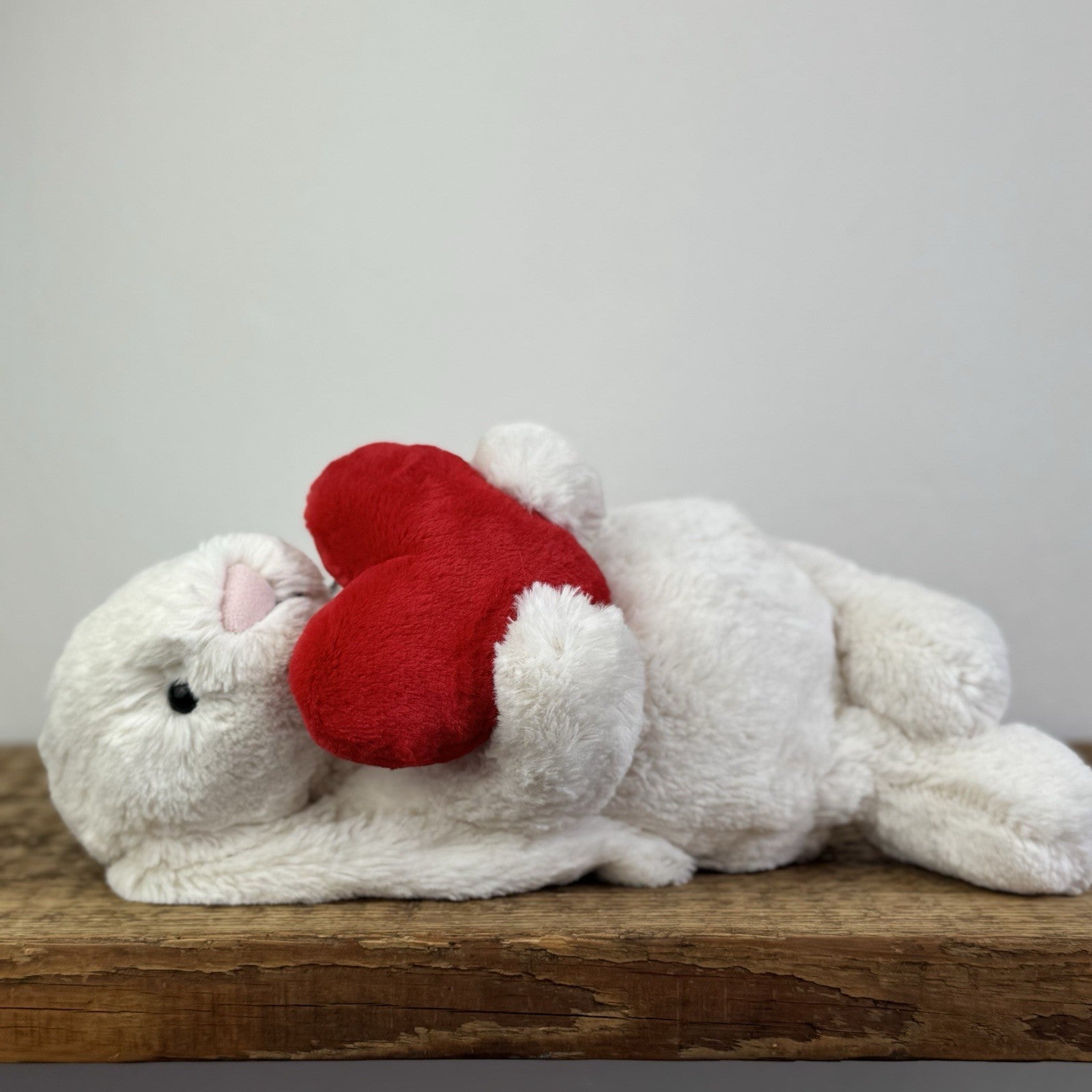 Jellycat Bashful Red Love Heart Bunny Bashful Cream Bunny With Heart Medium 12”