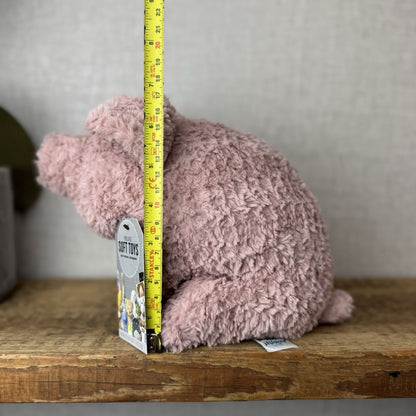 Jellycat Rondle Pig - Large Textured Sitting Pink Piglet Plush Rare Retired 8”