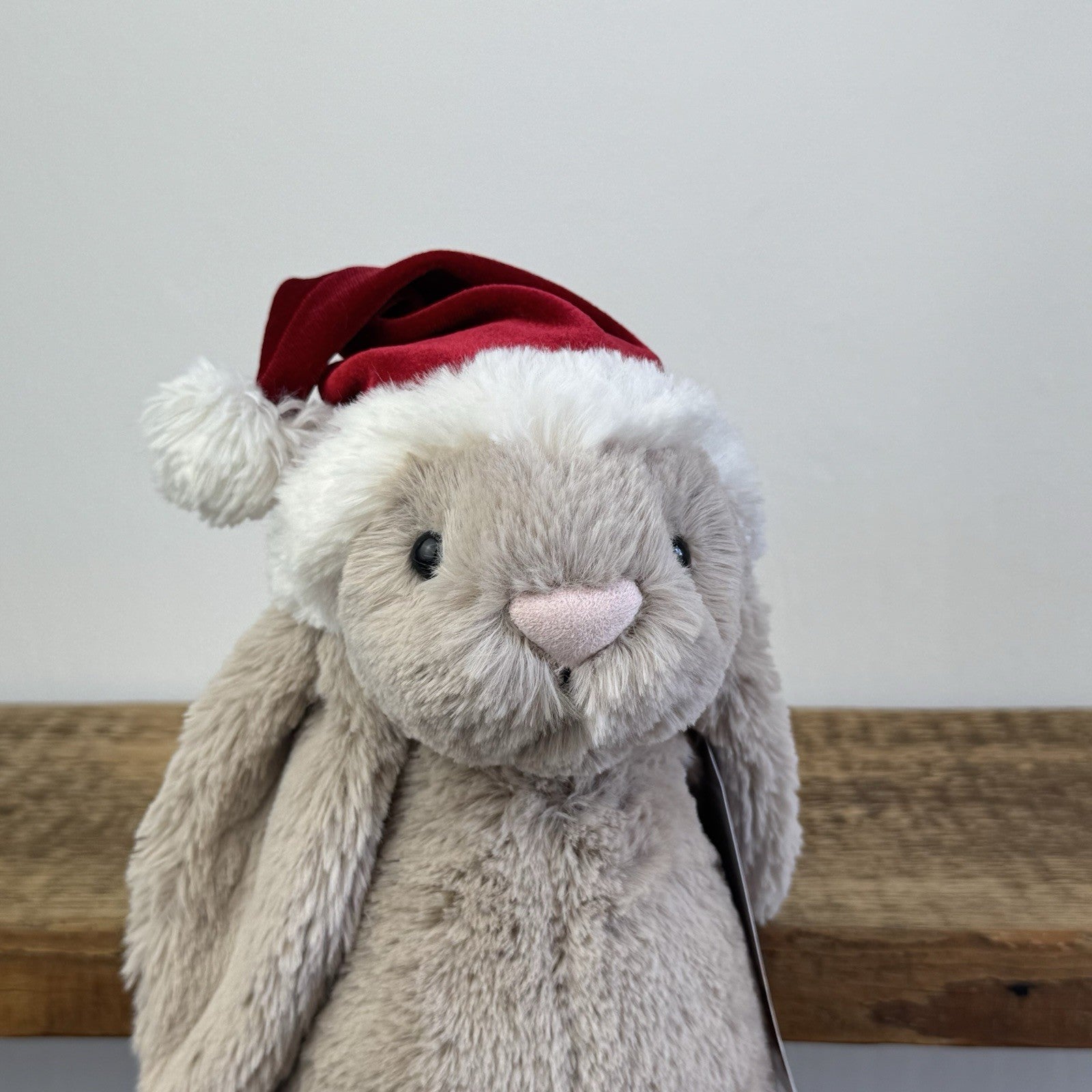 Jellycat Bashful Christmas Bunny - Beige Bashful Bunny With Christmas Hat 12"