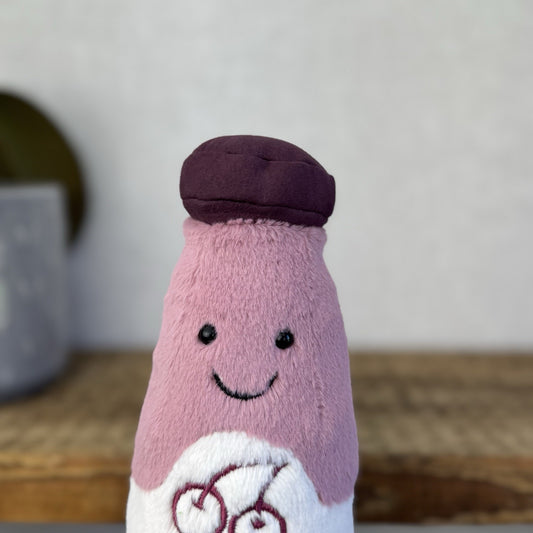 Jellycat Amuseable Juice Revive - Soft Toy Cherry Drink Bottle Beanie Retired 9”