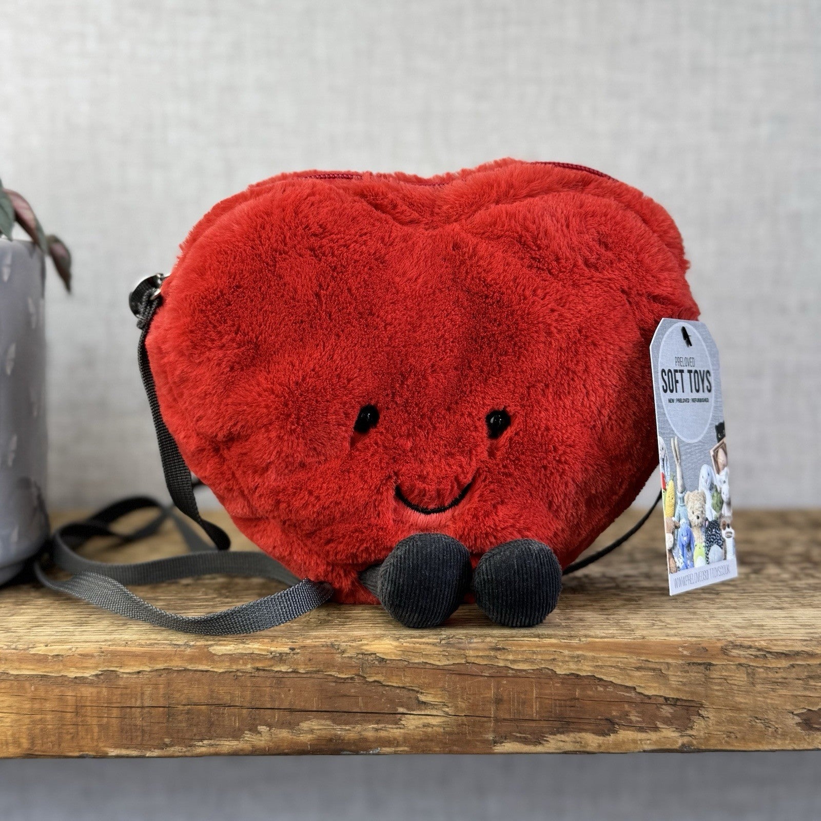 Jellycat Amuseable Red Heart Bag - Cute Heart Bag Soft Plush Collectible 8"