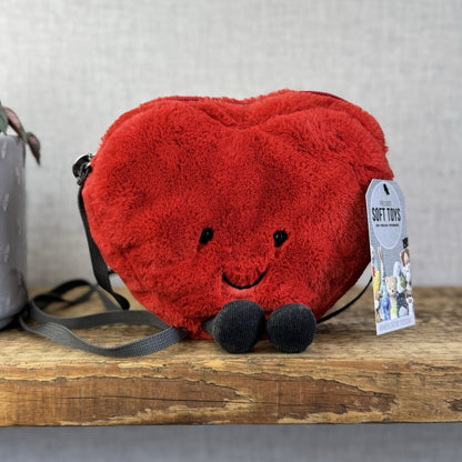 Jellycat Amuseable Red Heart Bag - Cute Heart Bag Soft Plush Collectible 8"