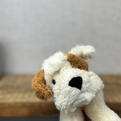 Jellycat Mish Mash Puppy Brown/Cream Laying Retired Puppy Dog Beanie 11"