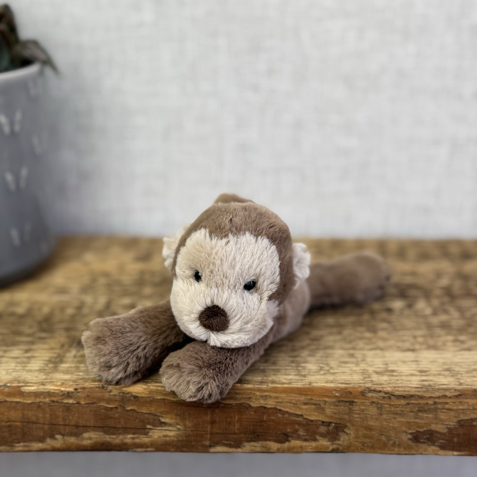 Jellycat Tiny Smudge Monkey - Mini Laying Monkey Beanie Plush New With Tags 6"