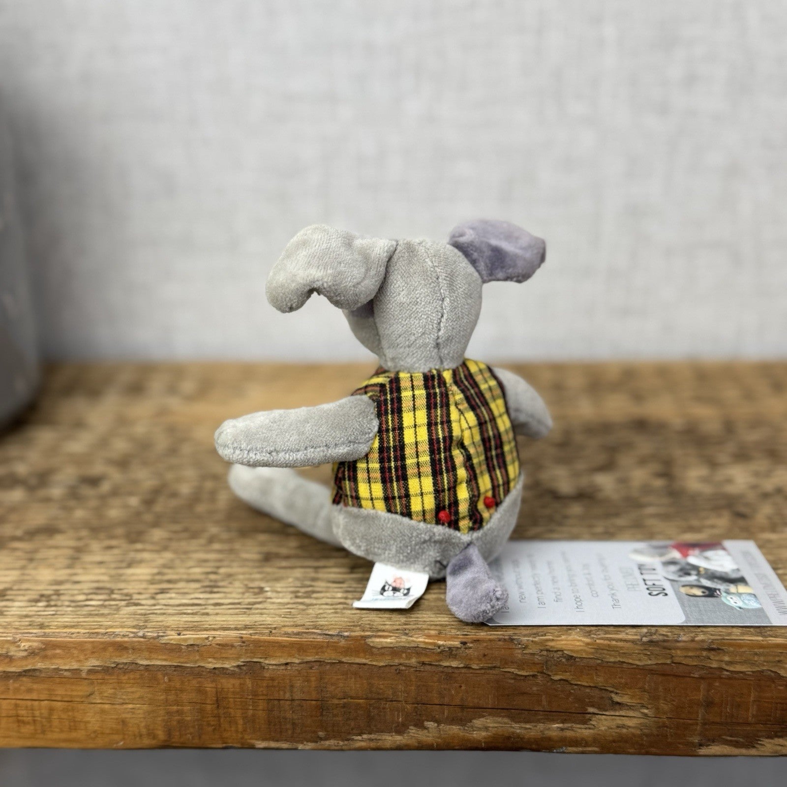 Jellycat Waistcoat Pup Dog - Small Vintage Puppy Beanie In Waistcoat Tiny 6"