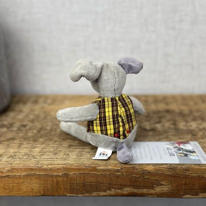 Jellycat Waistcoat Pup Dog - Small Vintage Puppy Beanie In Waistcoat Tiny 6"