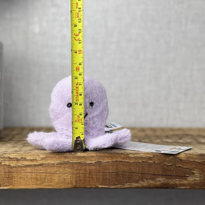 Jellycat Fluffy Octopus - Lilac Fluffy Octopus Plush Soft Toy - Pocket Pal 3"