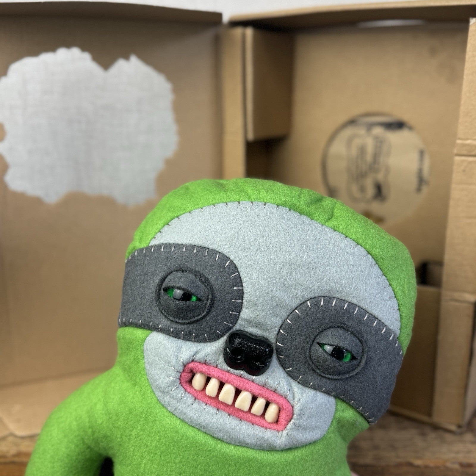 Fuggler Large Green Sickening Sloth - Large Green Sloth Claws Large 14" BNIB