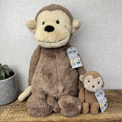 Jellycat Huge Bashful Monkey - Huge Monkey Beanie Plush Cuddle NWOT 22"