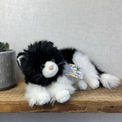 TY Kitties Black & White Fluffy Cat Soft Toy Retired Beanie 2007