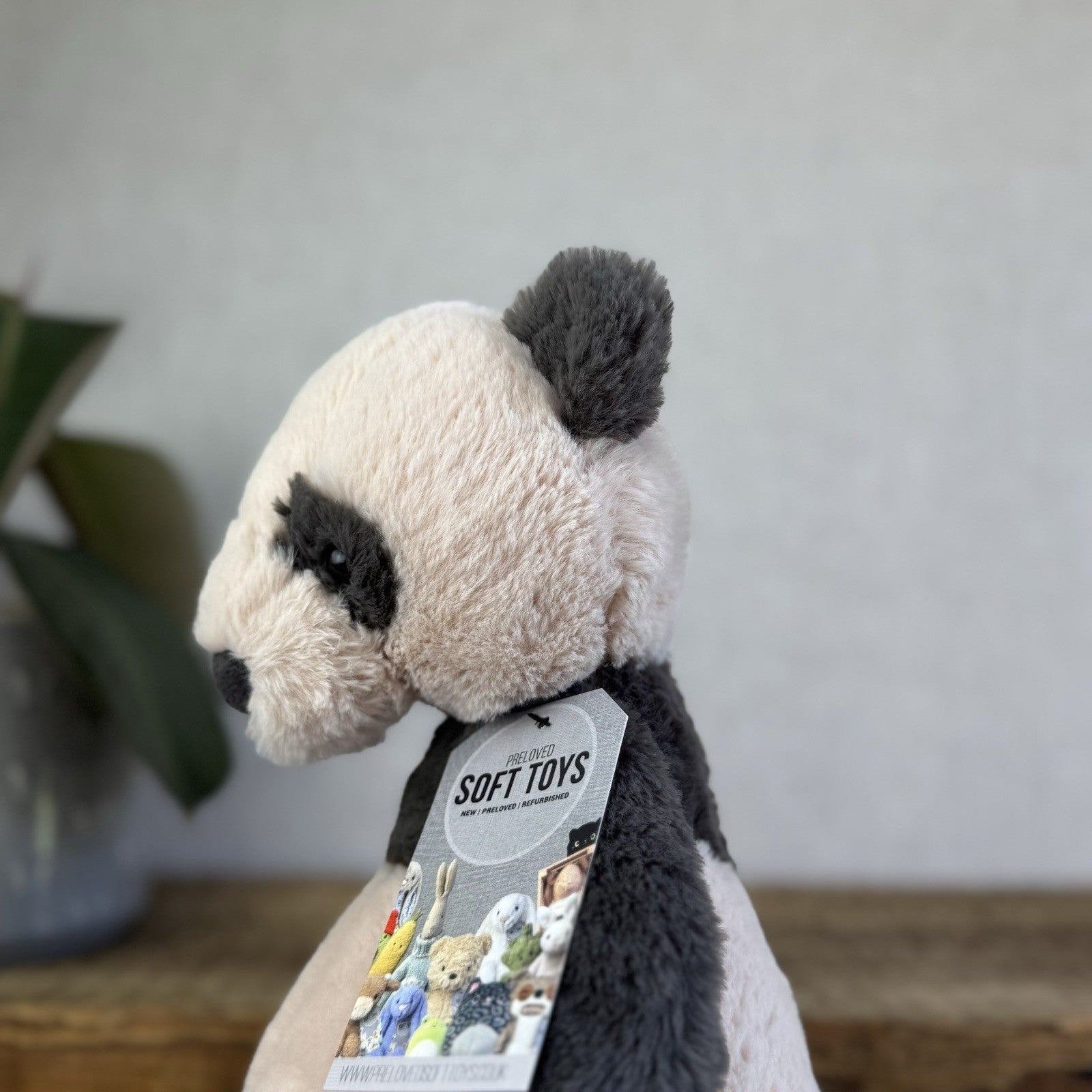 Jellycat Medium Puffles Panda - Super Soft Sitting Cream & Black Panda 13" (#2)