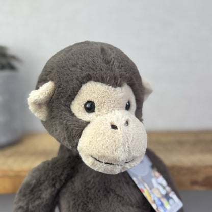 Jellycat Pandy Chimpanzee - Dark Grey Monkey Beanie Plush Retired 15"