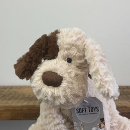 Jellycat Fuddlewuddle Brown Patch Puppy Medium - Light Brown Beige Rare 8"
