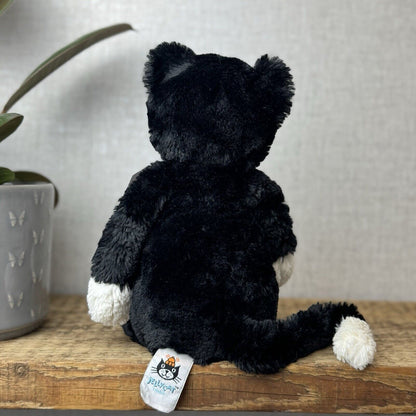 Jellycat Medium Bashful Tuxedo Cat - Black/White Cat Retired Kitty Cat 12”