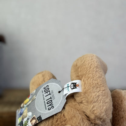 Jellycat Small Butterscotch Bear - Retired Brown Beige Bear Soft Toy Beanie 8”