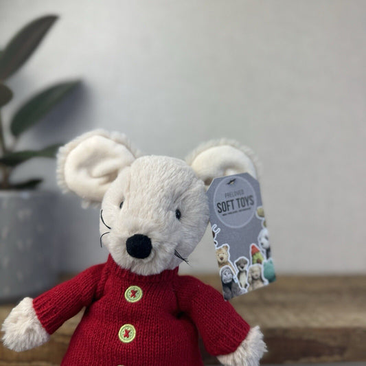 Jellycat Christmas Mouse In Jumper - John Lewis Collaborative Retired Mouse 8"