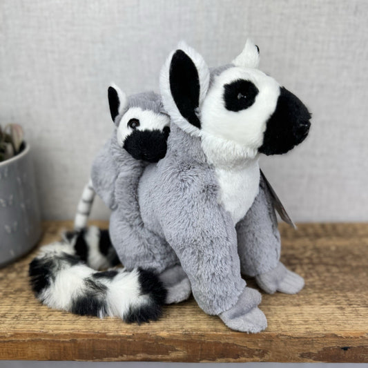 Ark Toys Premier Ring Tailed Lemur Soft Toy With Baby Lemur On Back - NWOT