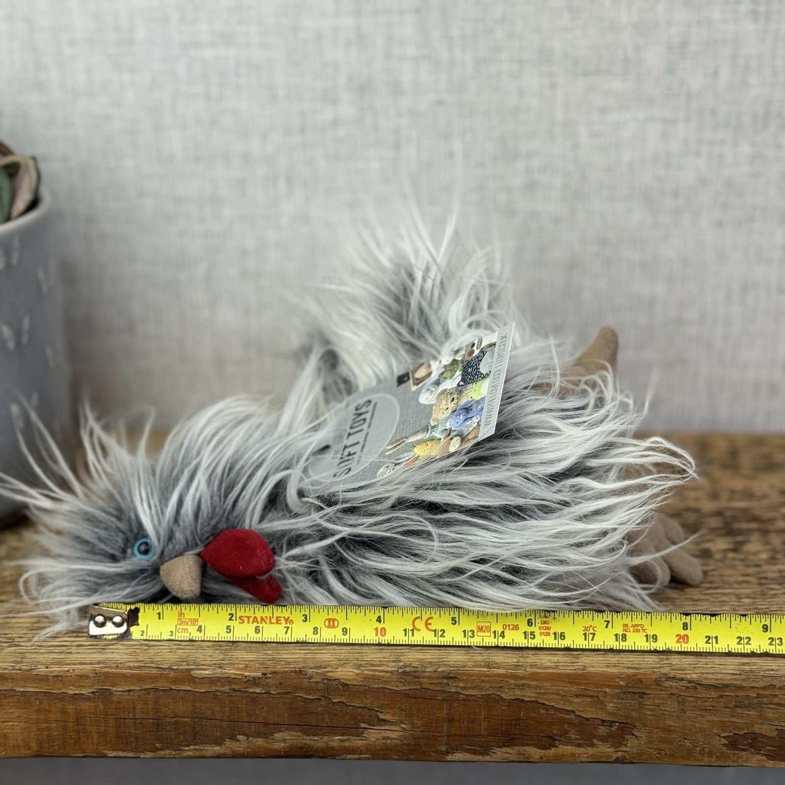 Jellycat Roger Rooster - Grey Hairy Rooster Soft Toy Small Rare/Retired 8"