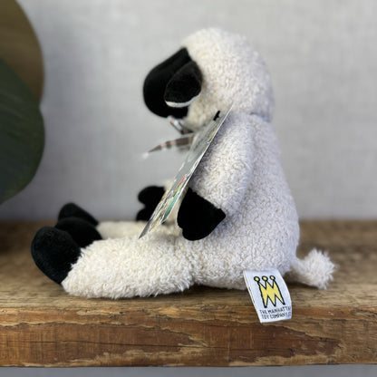 Manhattan Toy Company Lamb Floppy Sheep Soft Toy Black/Off White Lamb Plush 9”