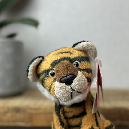 Russ Berrie Luv Pets - Tiger Thor - Small Tiny Beanie Cat Pocket Pal - Tagged 4”