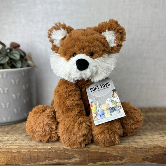 Jellycat Medium Fuddlewuddle Fox - Textured Sitting Fox Wild Soft Toy Beanie 8"