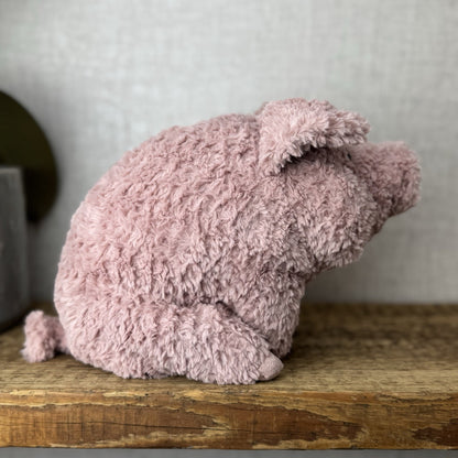 Jellycat Rondle Pig - Large Textured Sitting Pink Piglet Plush Rare Retired 8”