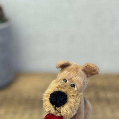 Russ Berrie Mini Beanie Schnauzer Dog Holding Heart - Miniature Soft Toy Tags 