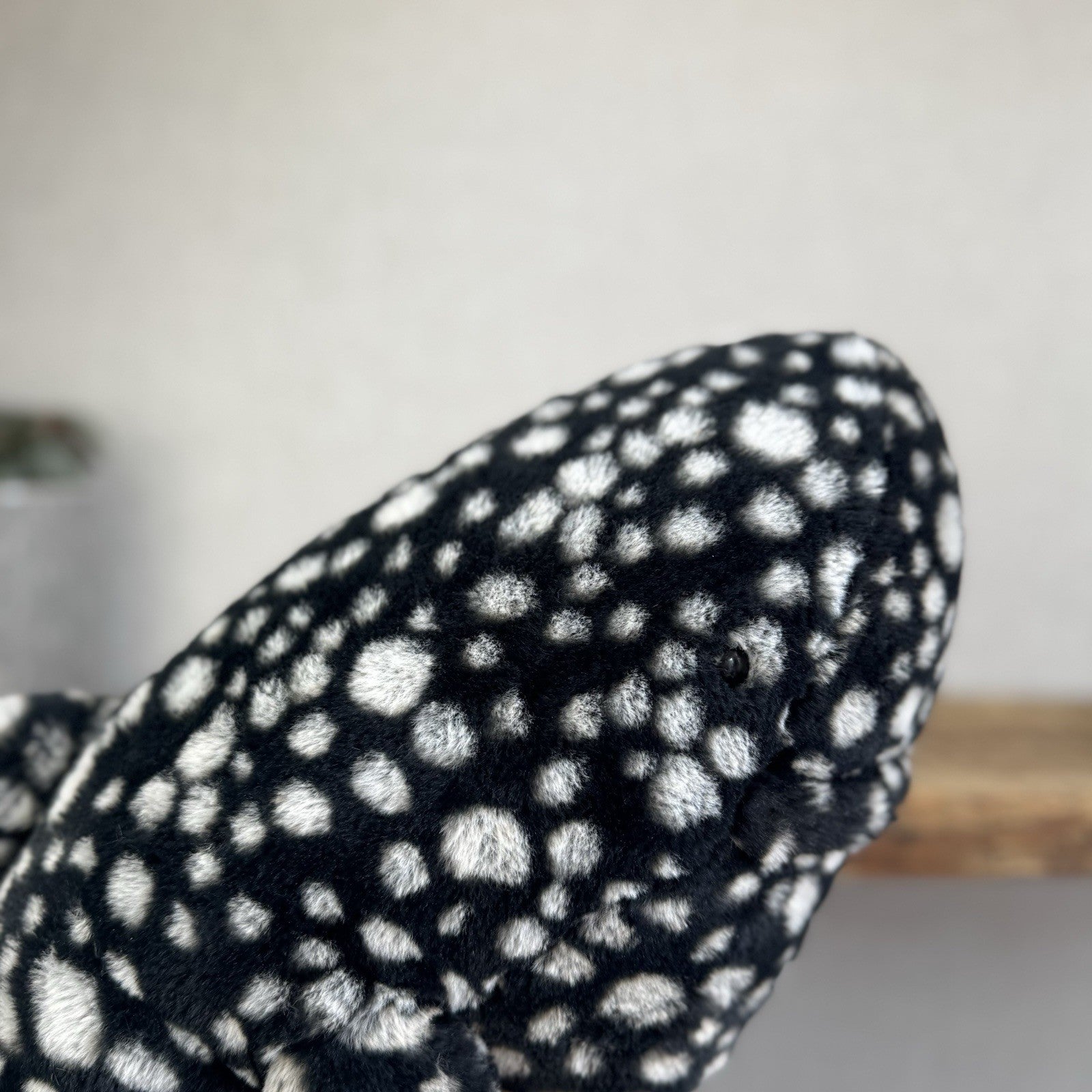 Jellycat Large Pebble Shark - Black/White Spot Large Beanie Shark 25"
