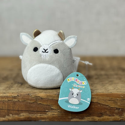 Squishmallow Micromallow With Tag - Walker Grey Goat Mini Squish New Farm Animal