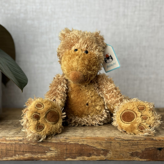 Jellycat Small Paw Paw Bear Golden Bear Beanie Vintage Soft Plush Toy Retired 9"