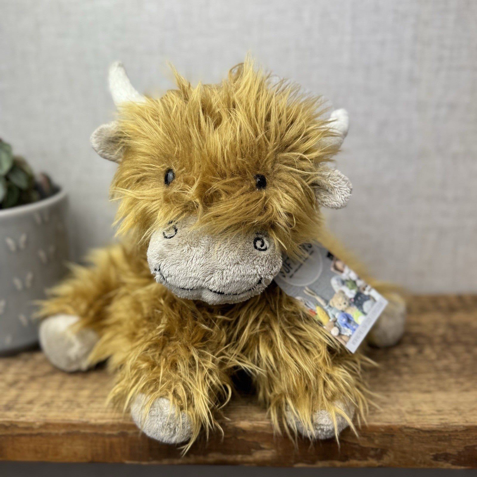 Jellycat Medium Truffles Cow - Fluffy Cow Cushion Fluffy Highland Cow 12"