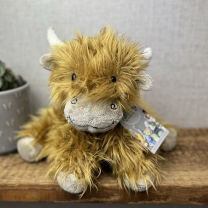 Jellycat Medium Truffles Cow - Fluffy Cow Cushion Fluffy Highland Cow 12"