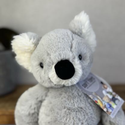 Jellycat Benji Koala Medium - Retired Soft Grey Beanie Koala Snugglet 14"