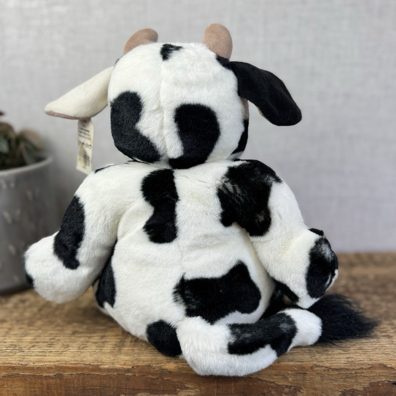 Jellycat Medium Squidgy Black & White Cow - Beanie Cow Vintage Rare With Tags