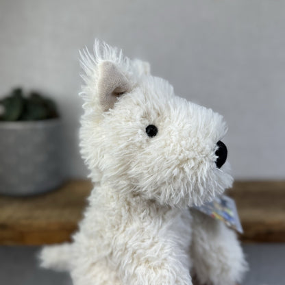 Jellycat Munro - Munro White Scottie Dog Soft Toy Beanie Retired 12”