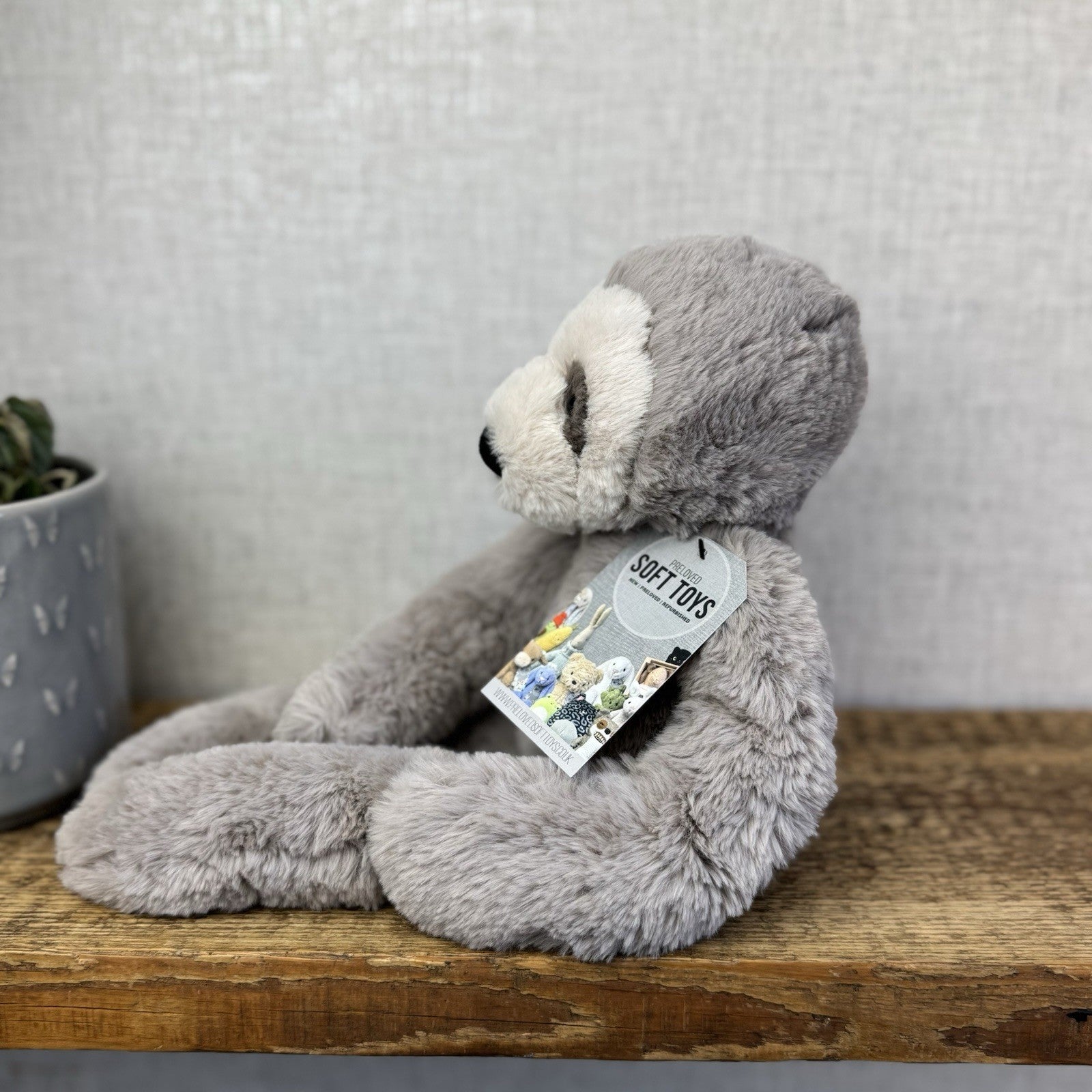 Jellycat Medium Bailey Sloth - Grey Sloth Plush Teddy Collectible 14”