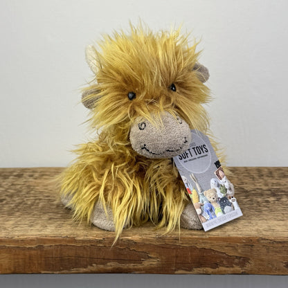 Jellycat Small Truffles Highland Cow - Small Pillow Soft Toy Vintage 7"