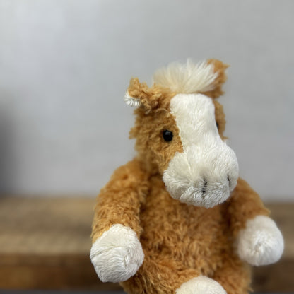 Clemens Spieltiere Pony Beanie Soft Toy Rare - Ginger Pony Beanbag Plush 6”