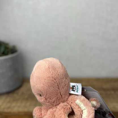 Jellycat Baby Odell Octopus - Small Pink Soft Toy Mini Octopus Beanie Plush 5"