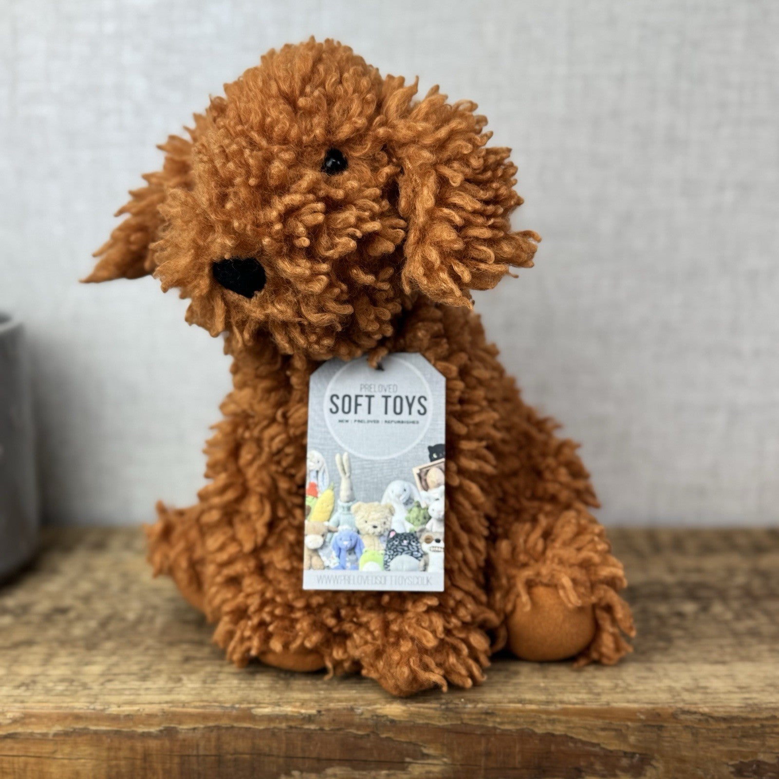 Jellycat Cooper Doodle Dog - Bronze Curly Haired Poodle Dog Beanie 10"