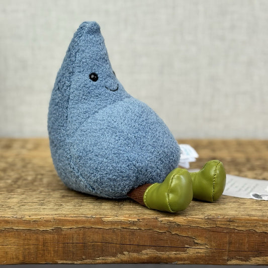 Jellycat Amuseable Happy Raindrop - Small Blue Raindrop Weather Plush 5" BNWOT